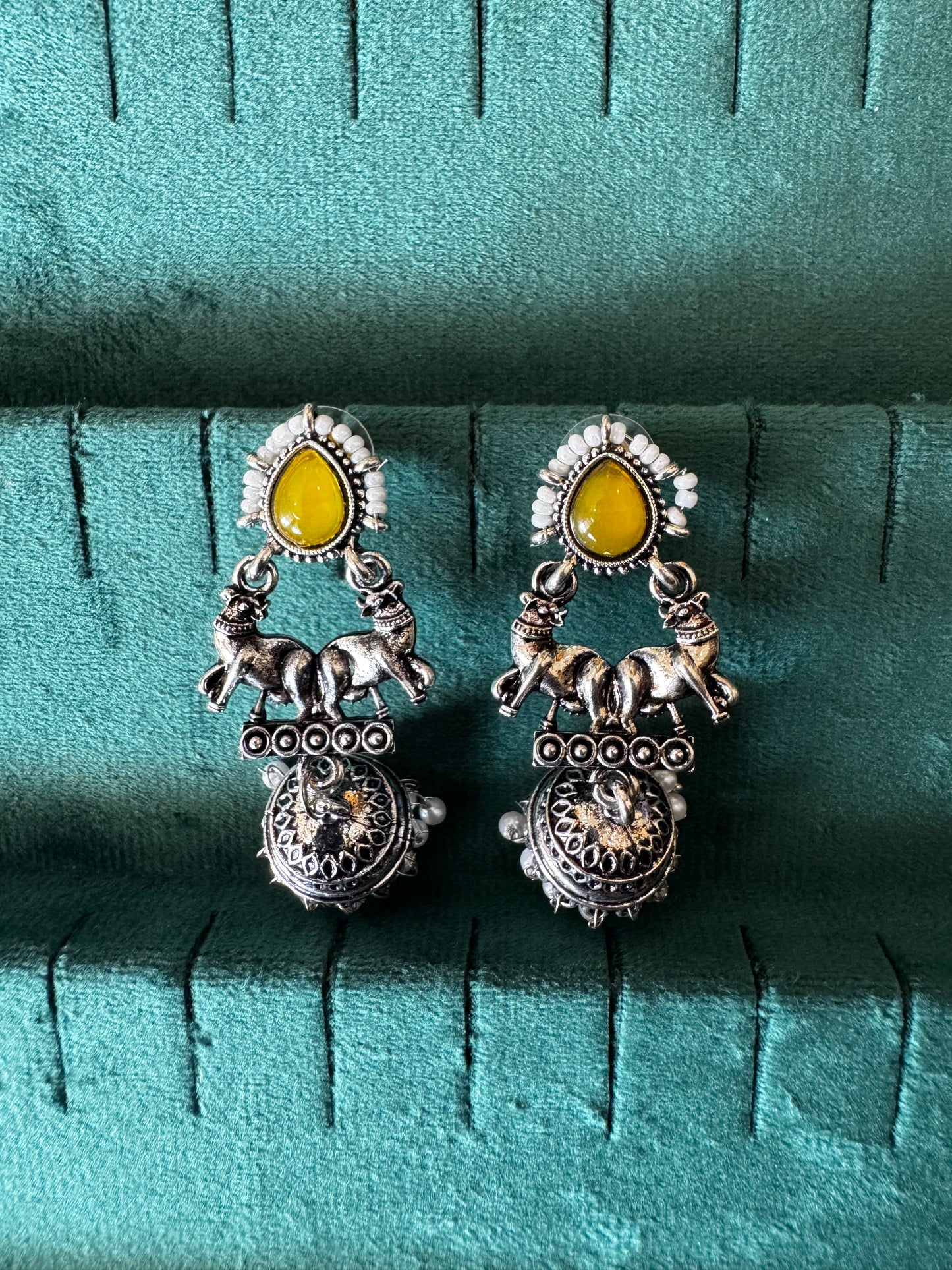 Camel jhumkas