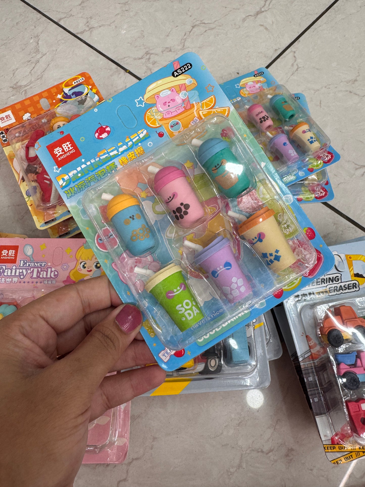 Themed eraser sets