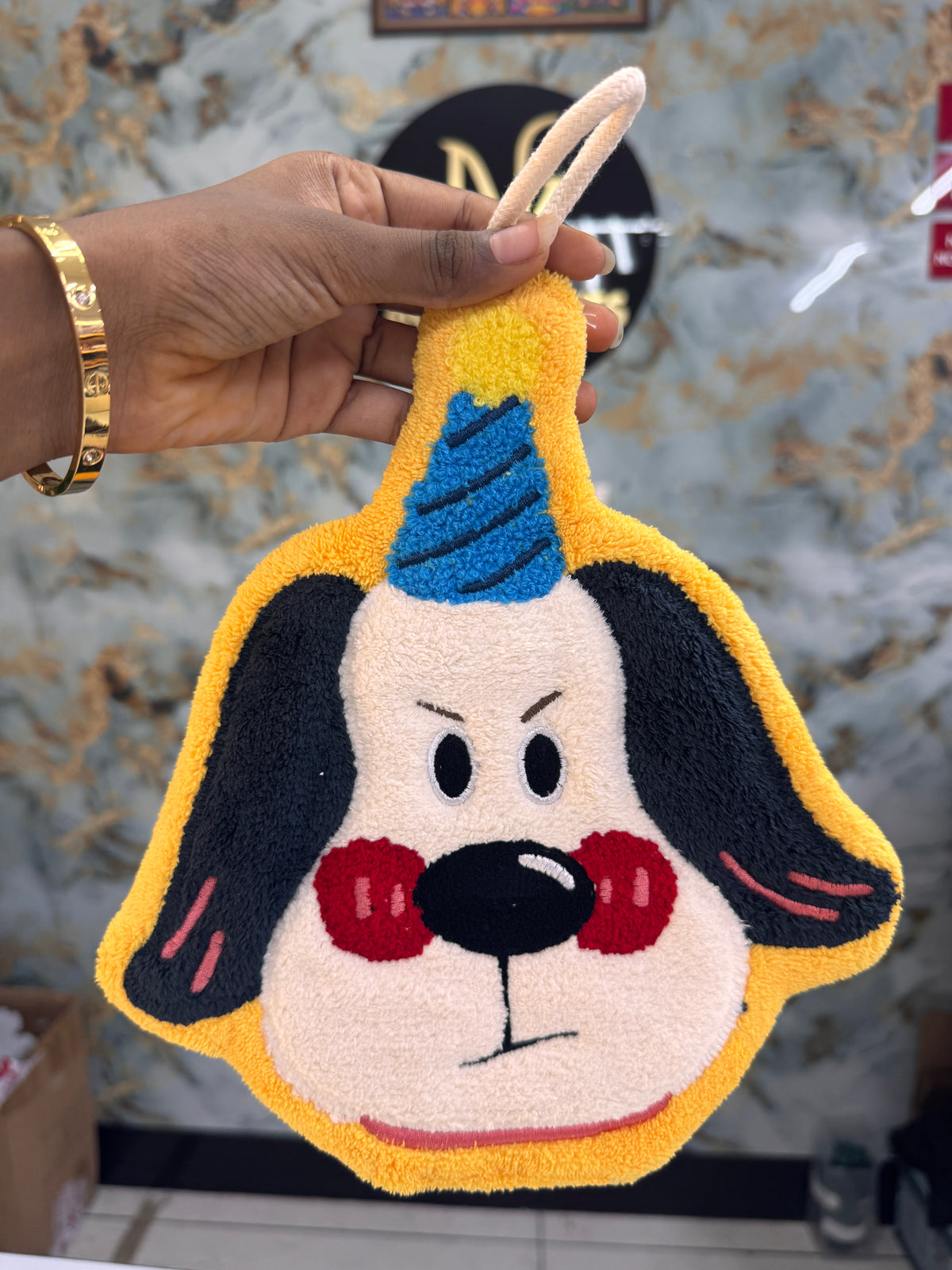 Hanging character hand towel