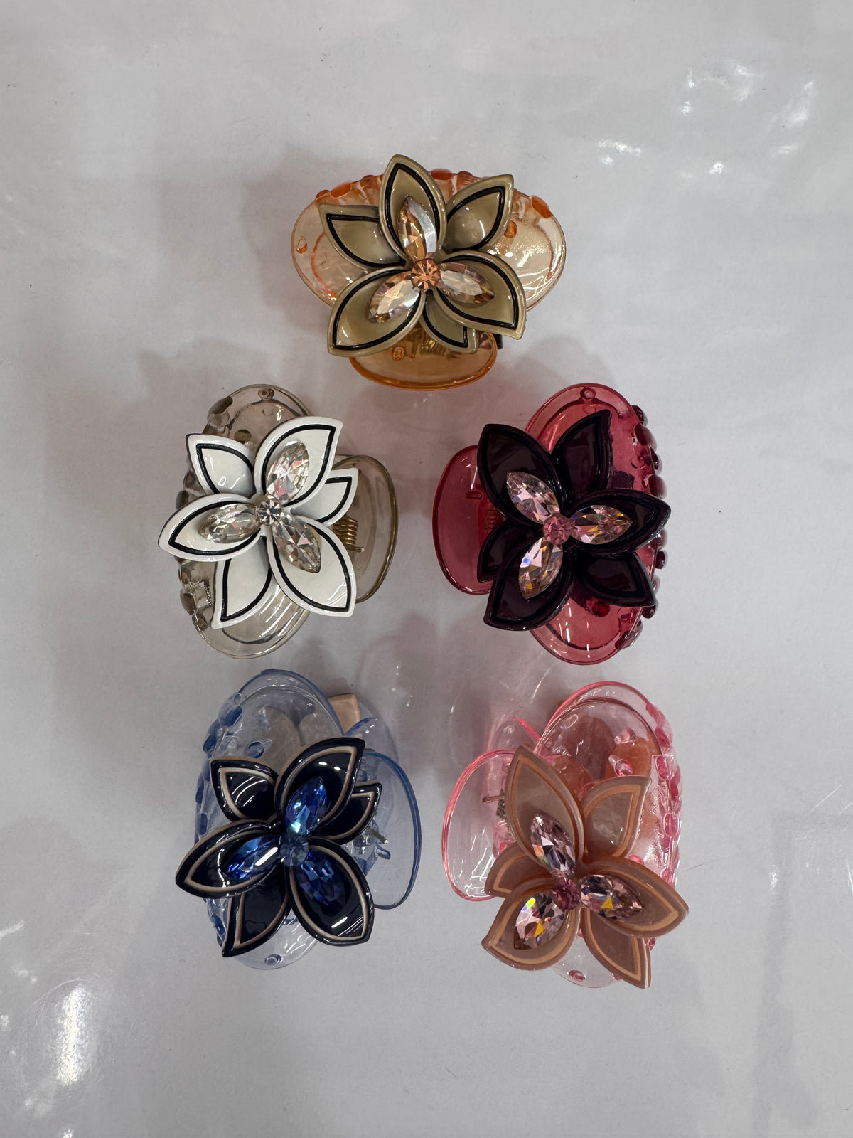 Flower hair claw clip
