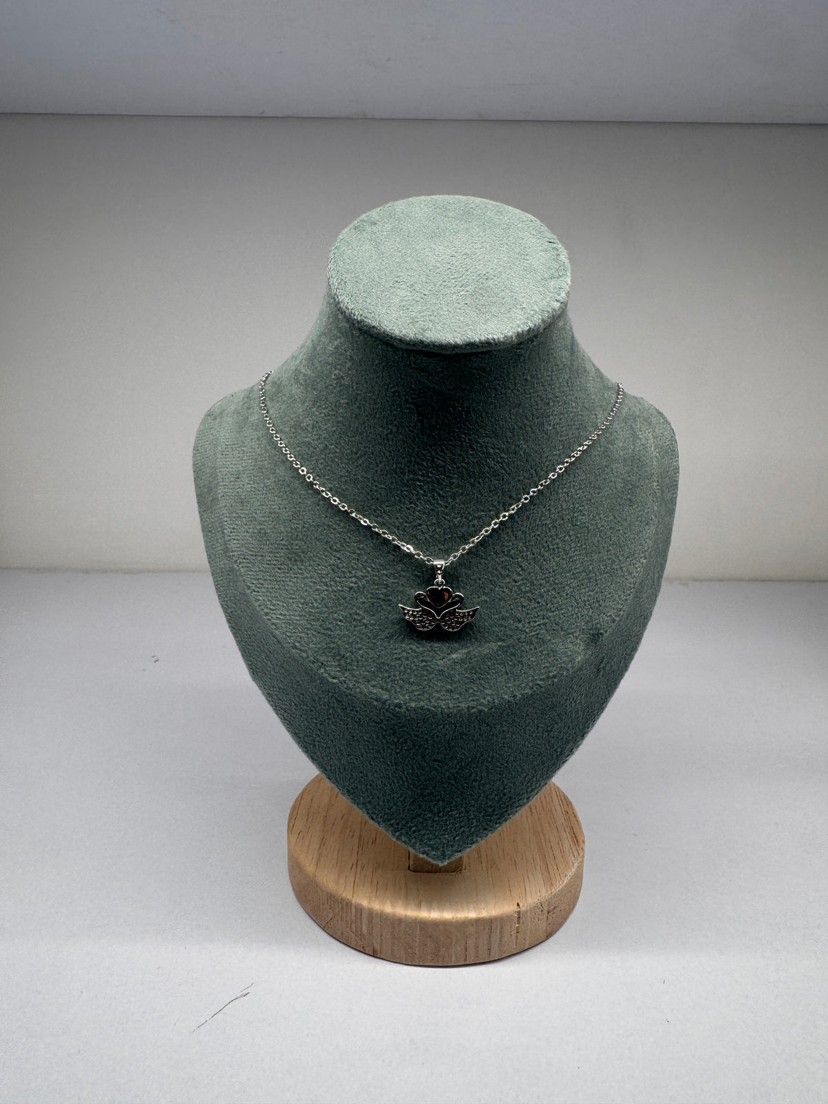 Angel duck heart pendant necklace