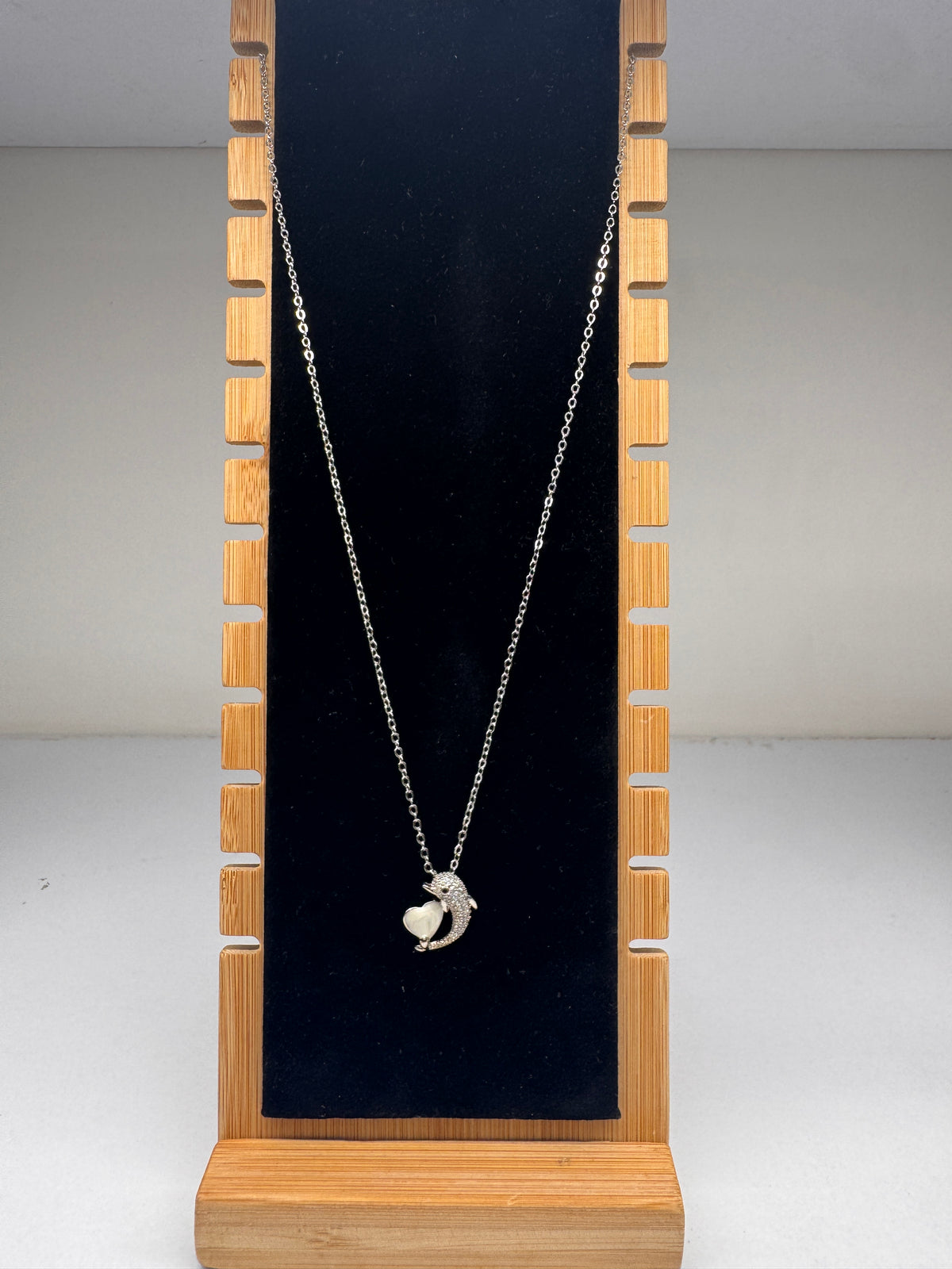 Dolphin heart pendant necklace