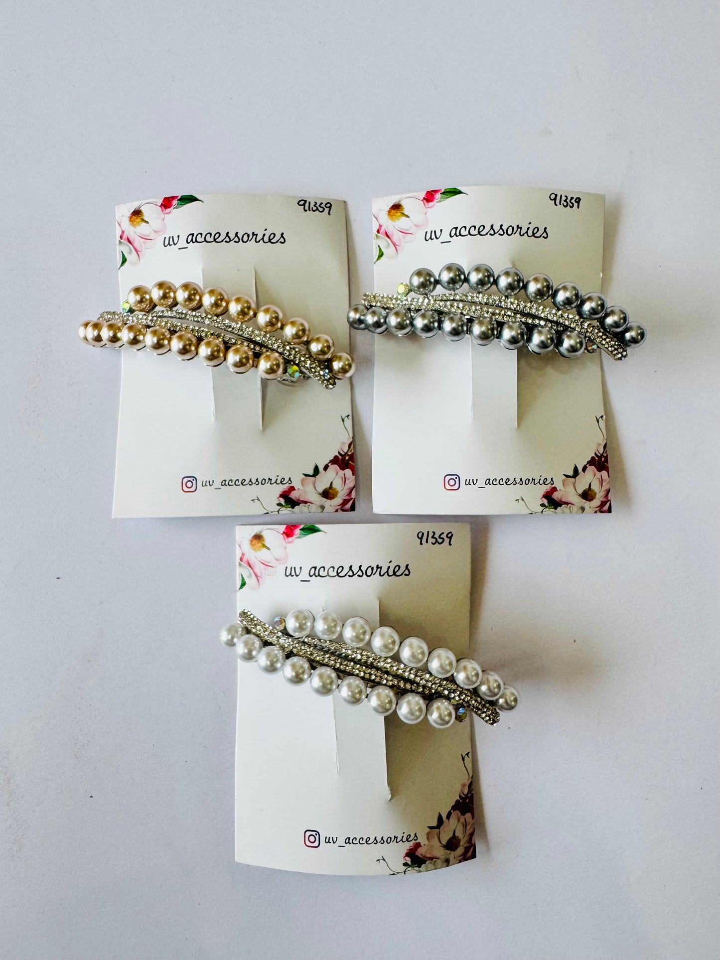 Pearl barette clips