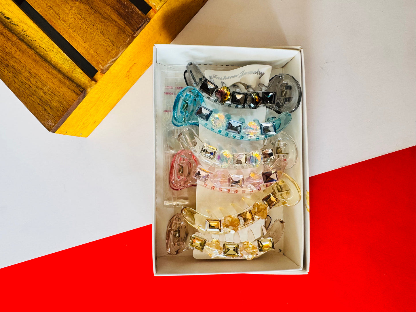 Stone open partywear banana clips