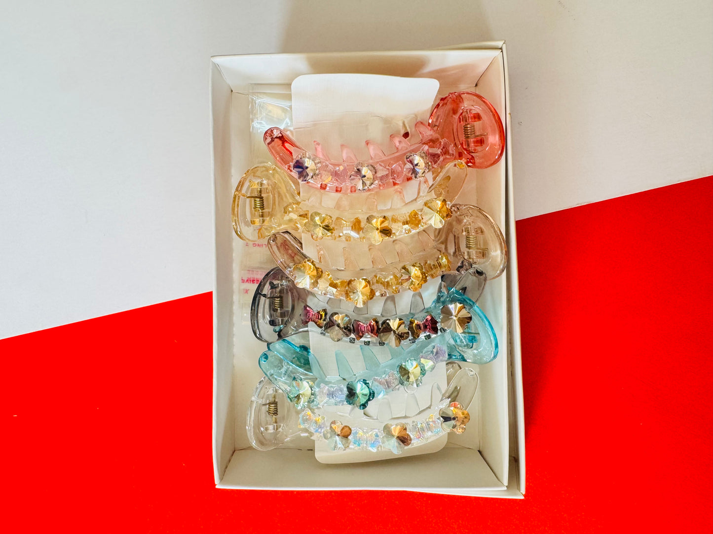 Stone open partywear banana clips