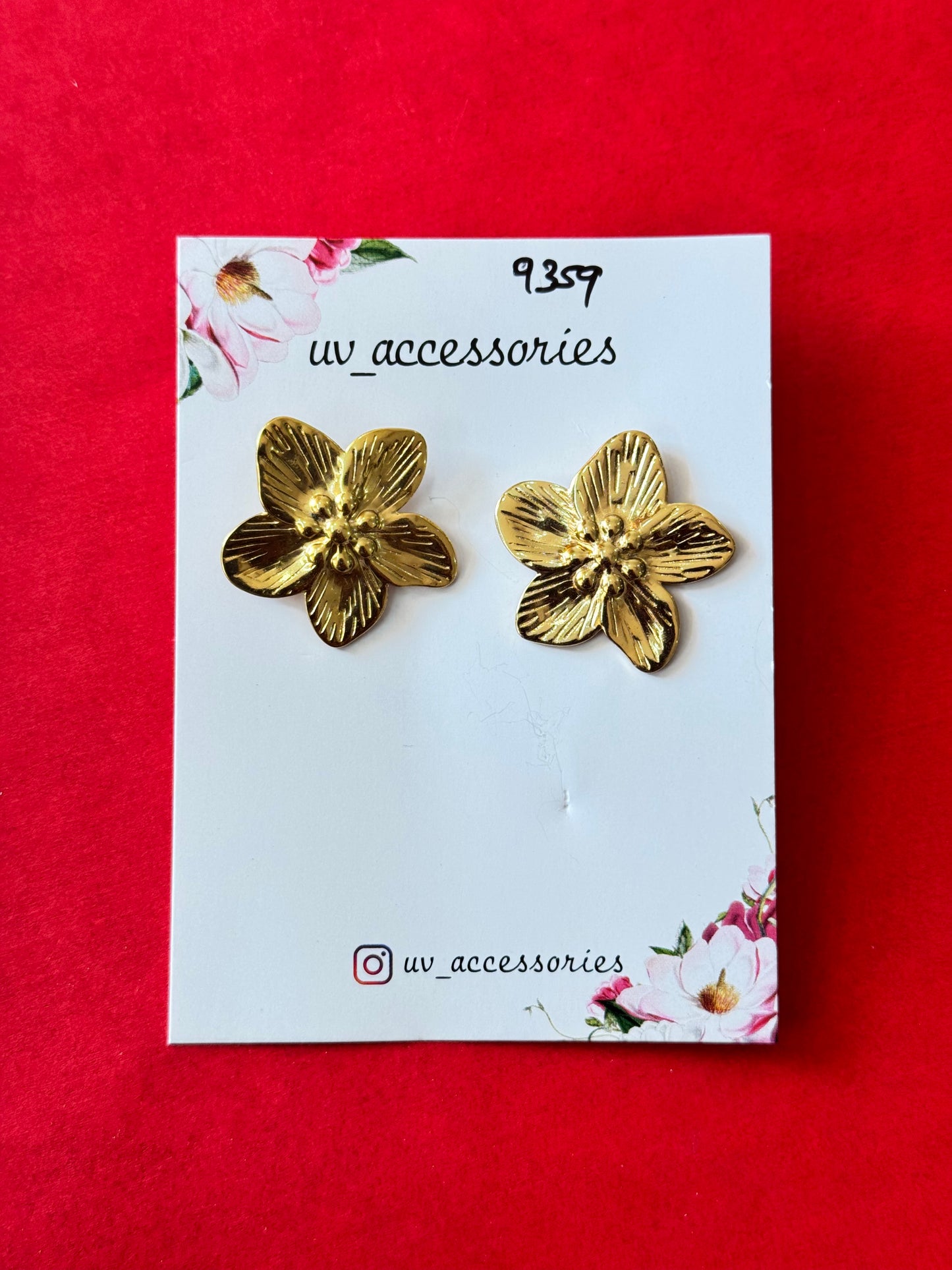 Flower studs anti tarnish