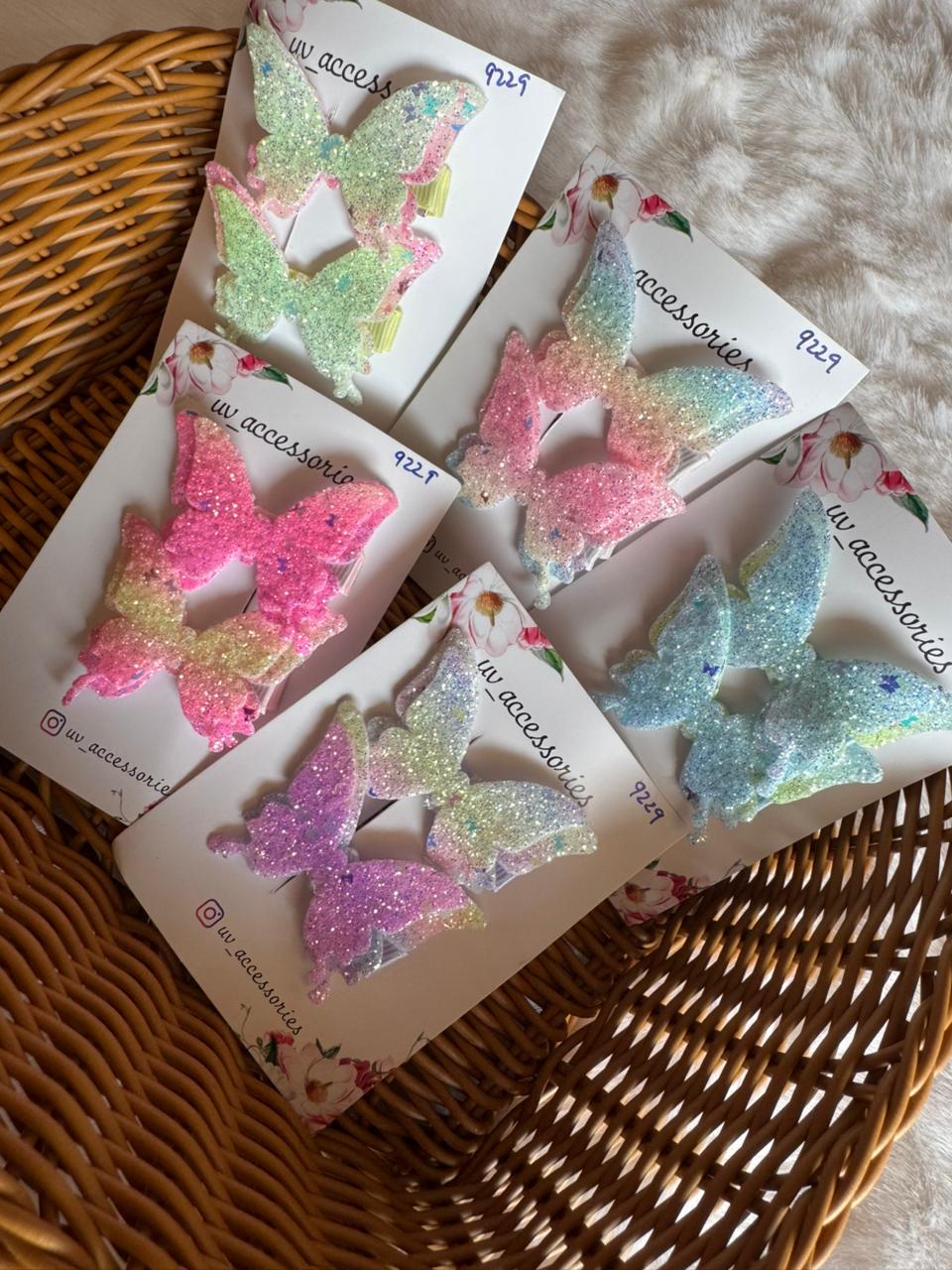 Glitter butterfly clip