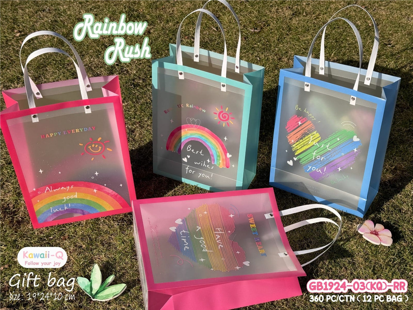 Rainbow theme gift bags