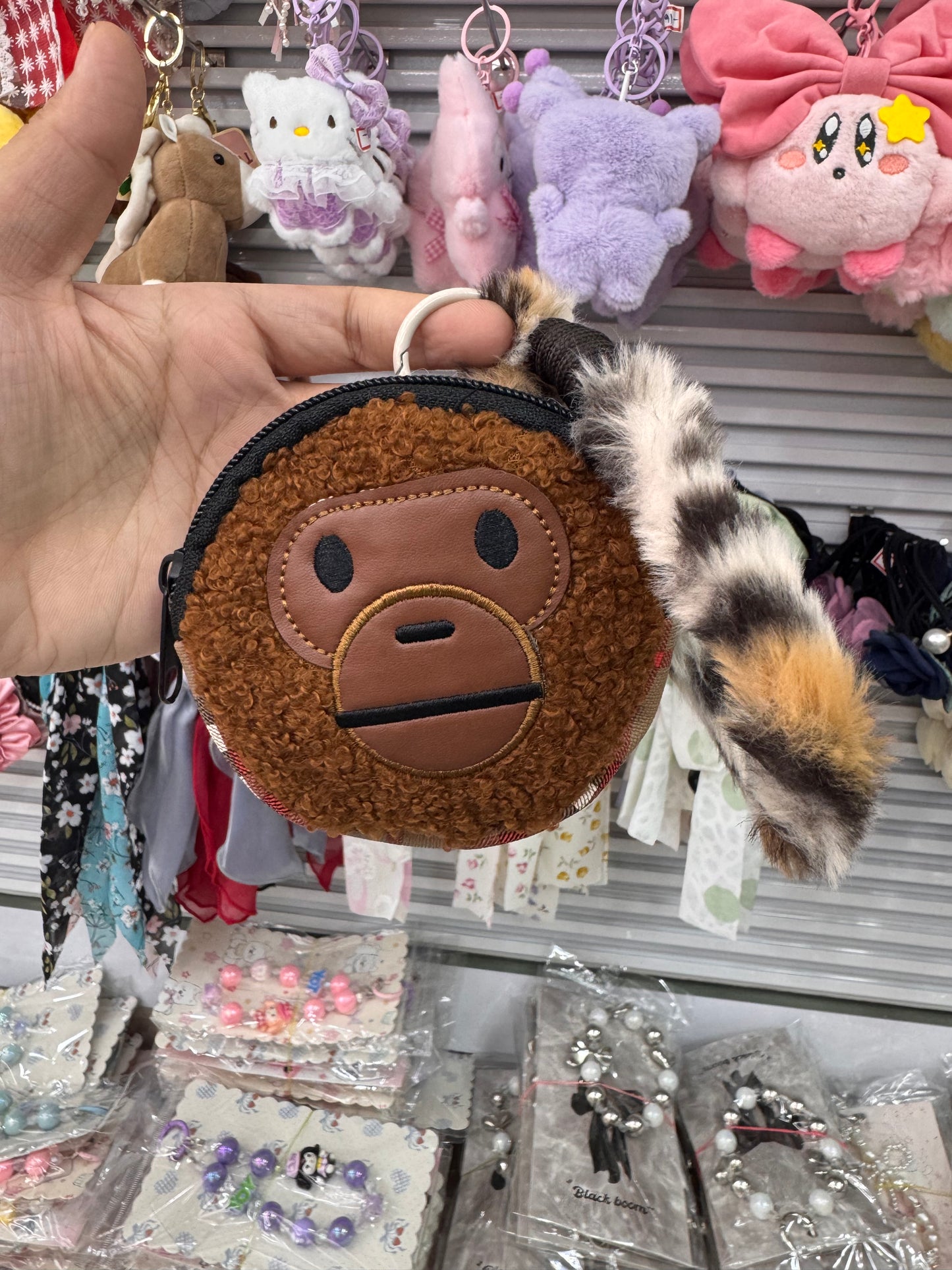 Fur bag phone charm