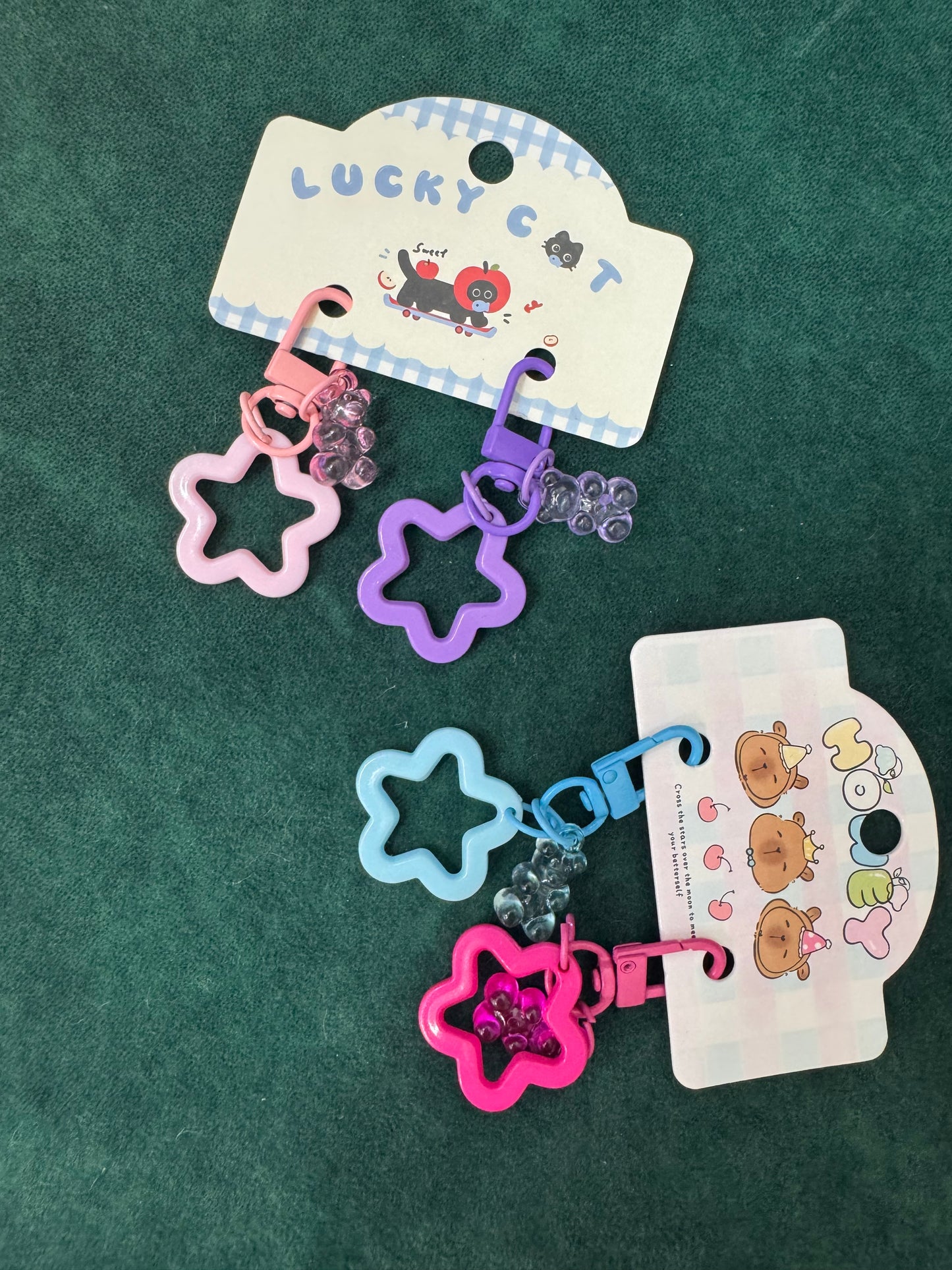 Star teddy keychain set of 2