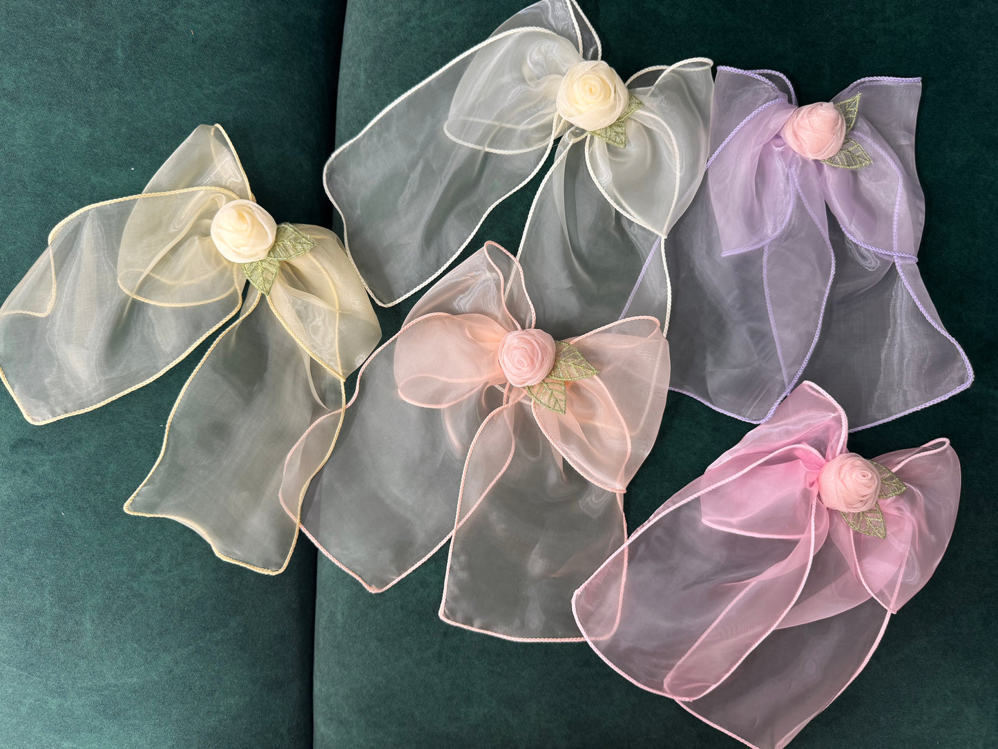 Rose bow clips