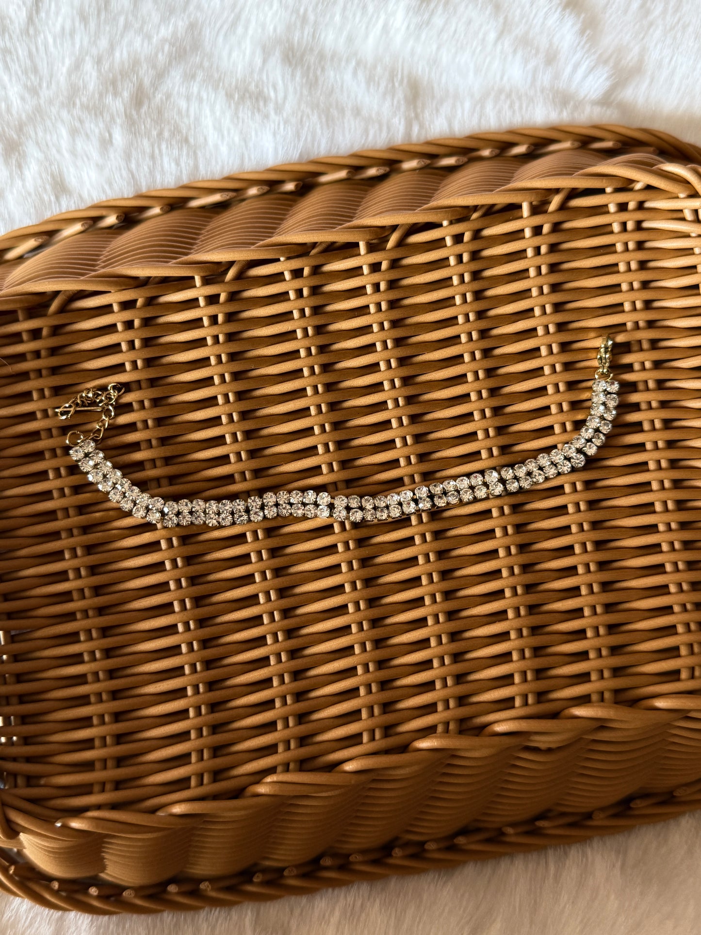 White stone anti tarnish bracelet