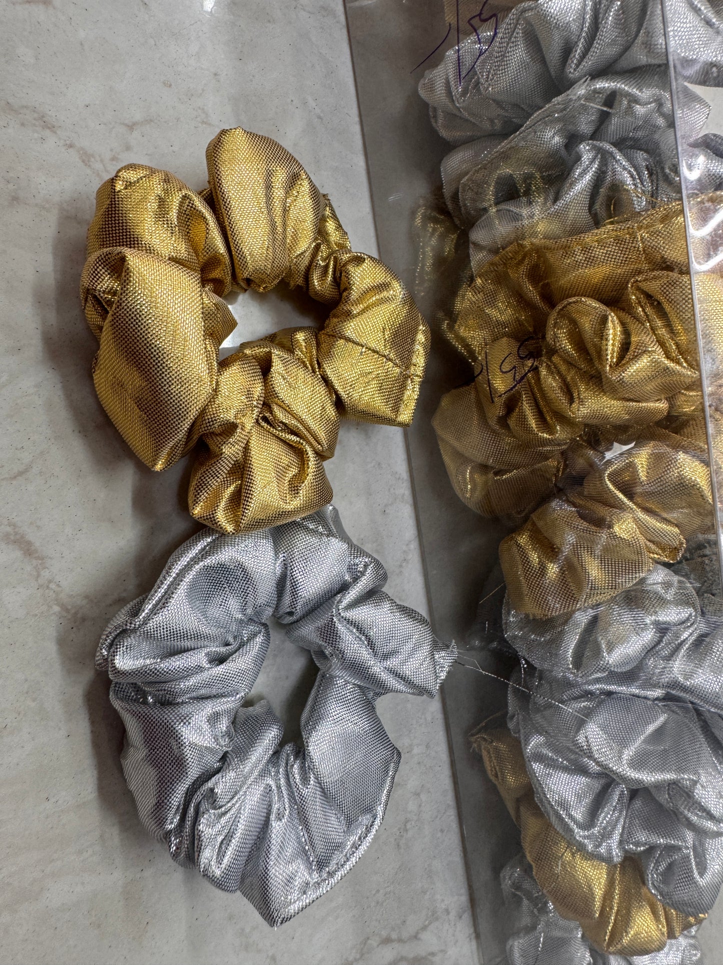 Shimmer scrunchies