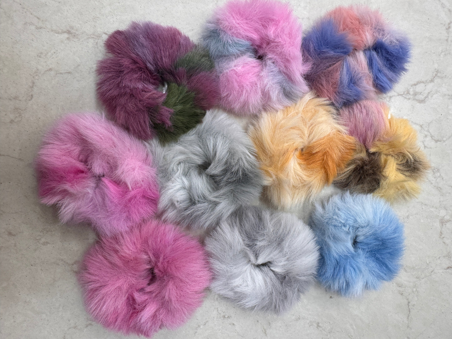 Fur scrunchies