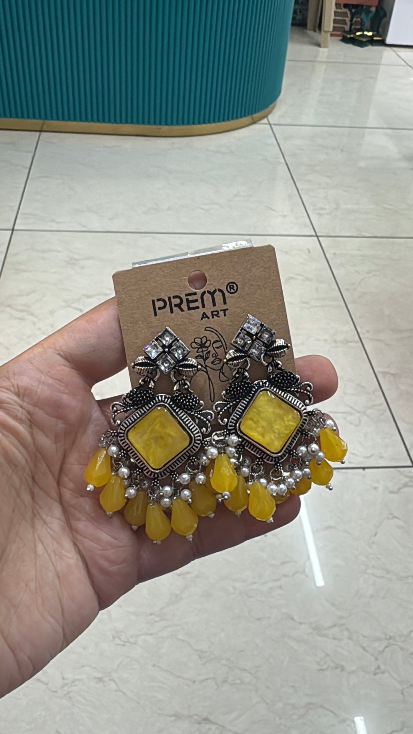 Yellow drop earrings