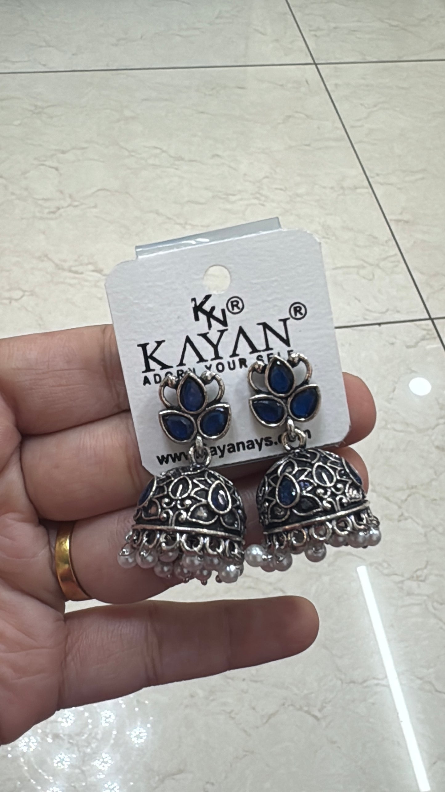Blue jhumkas