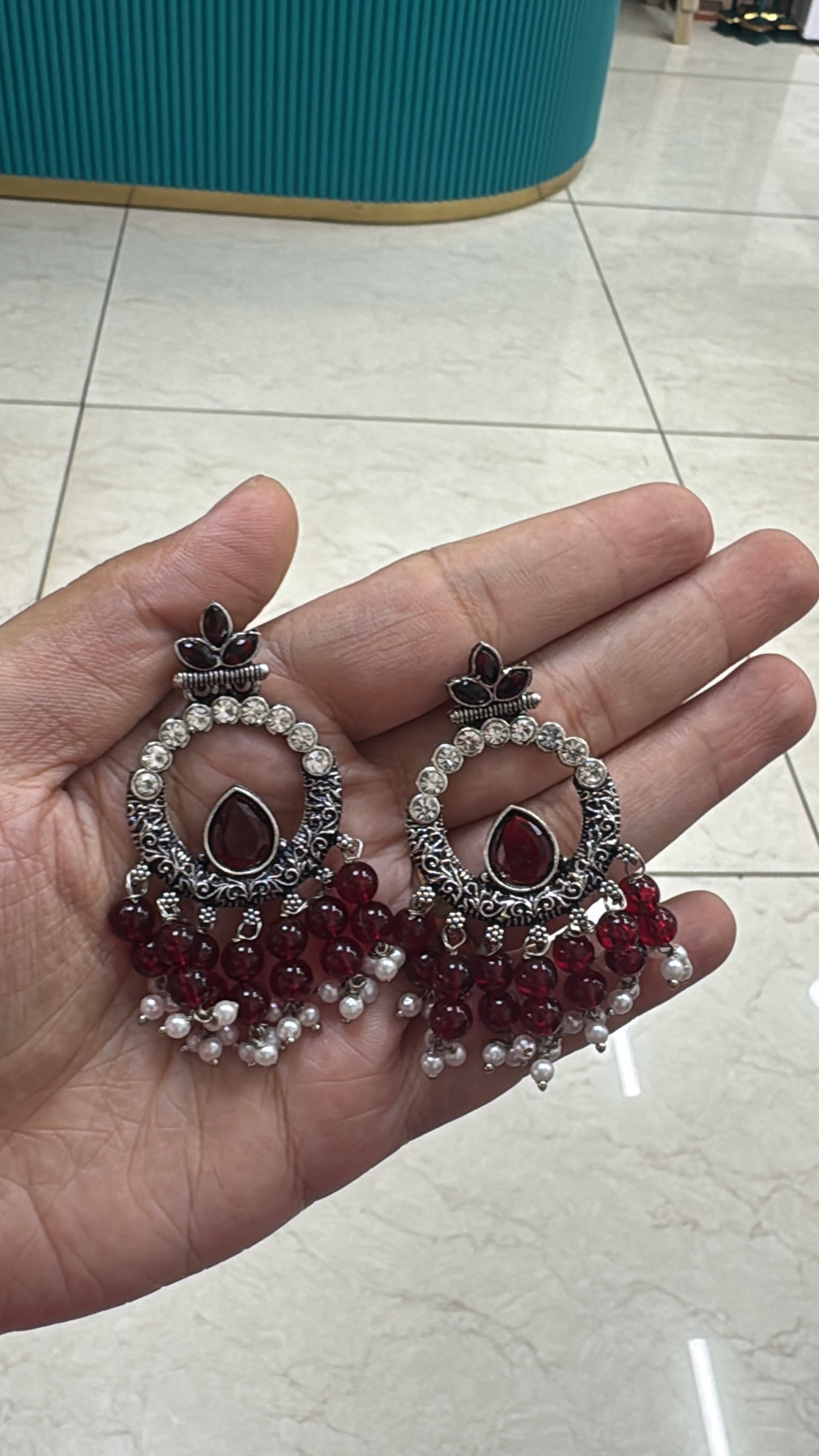 Maroon earrings