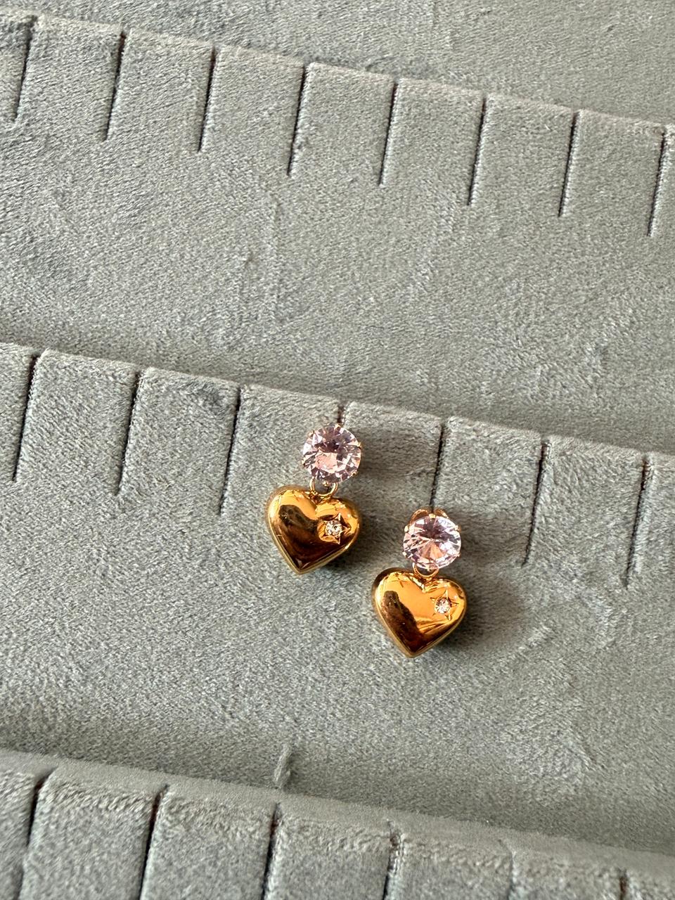 White heart earrings