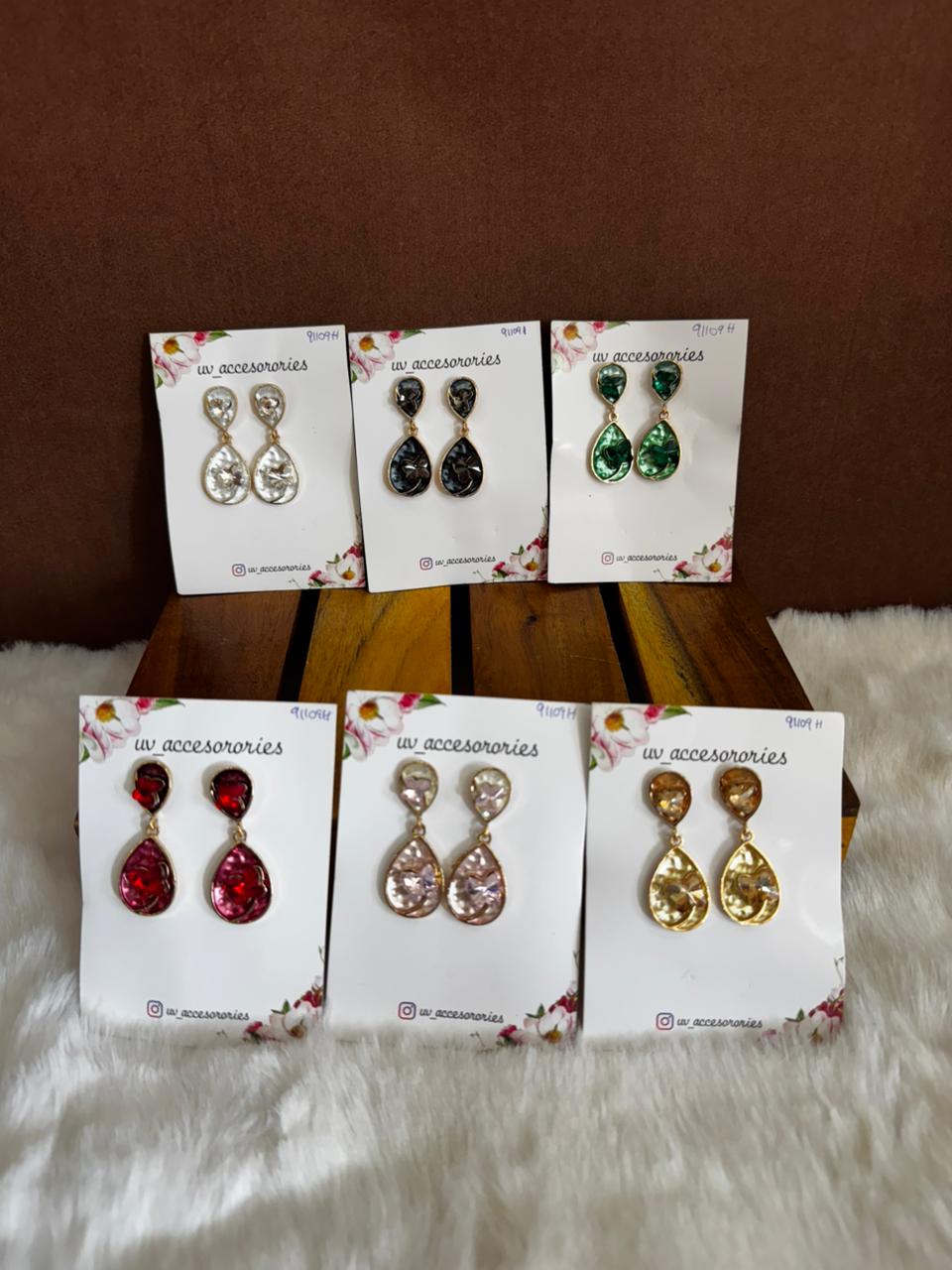 Enamel drop earrings