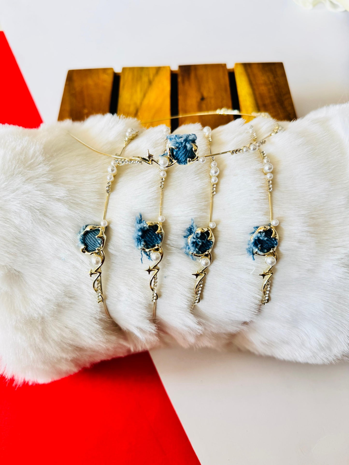 Denim stone headband