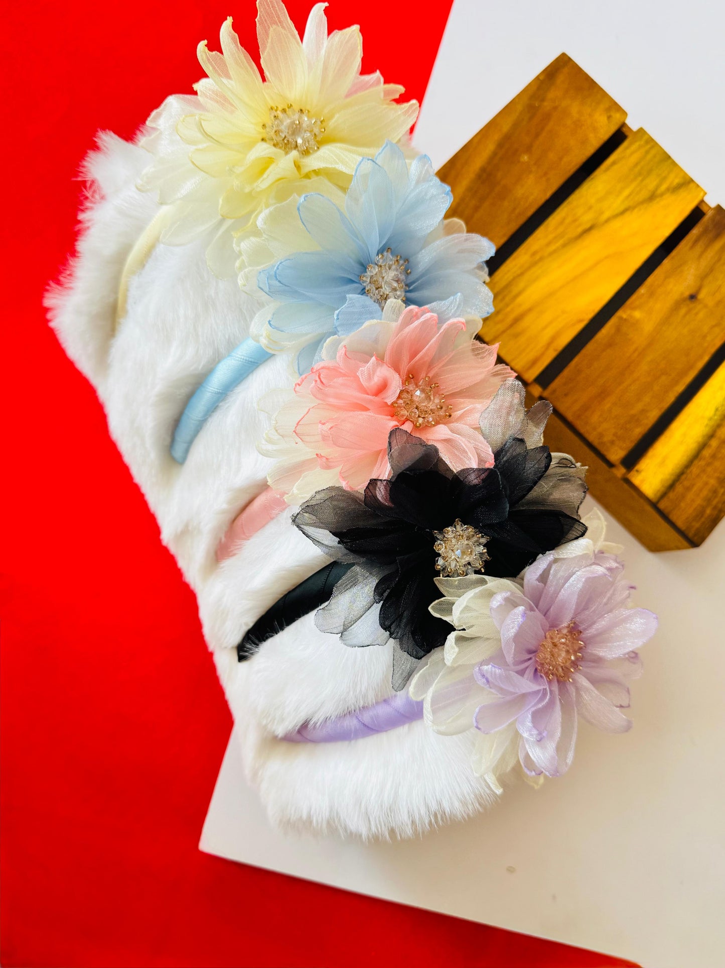 Crystal doubleflower headband