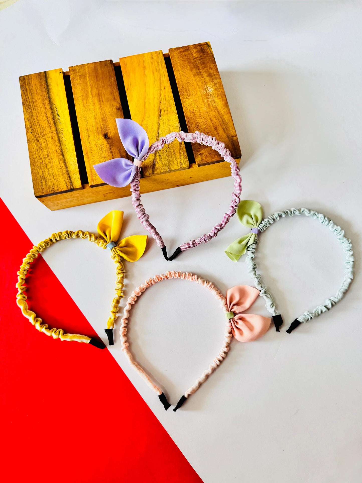 Ruffled bow headband