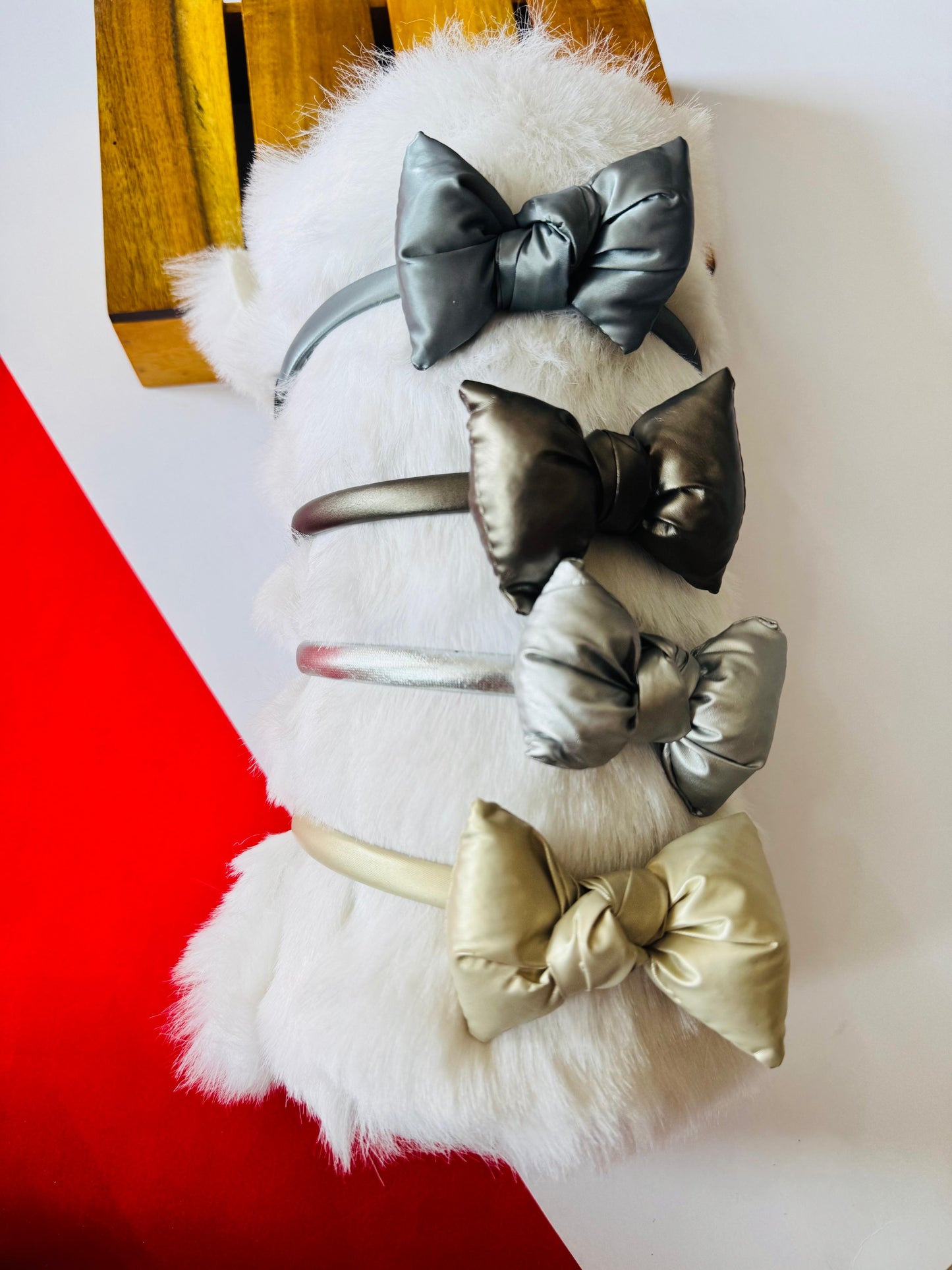 Leather bow headband