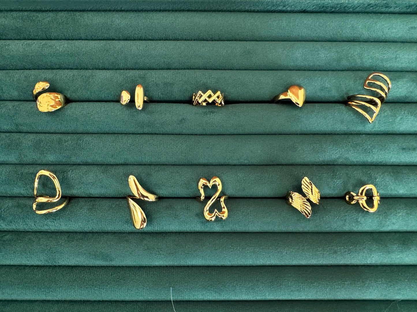 Adjustable gold rings anti tarnish