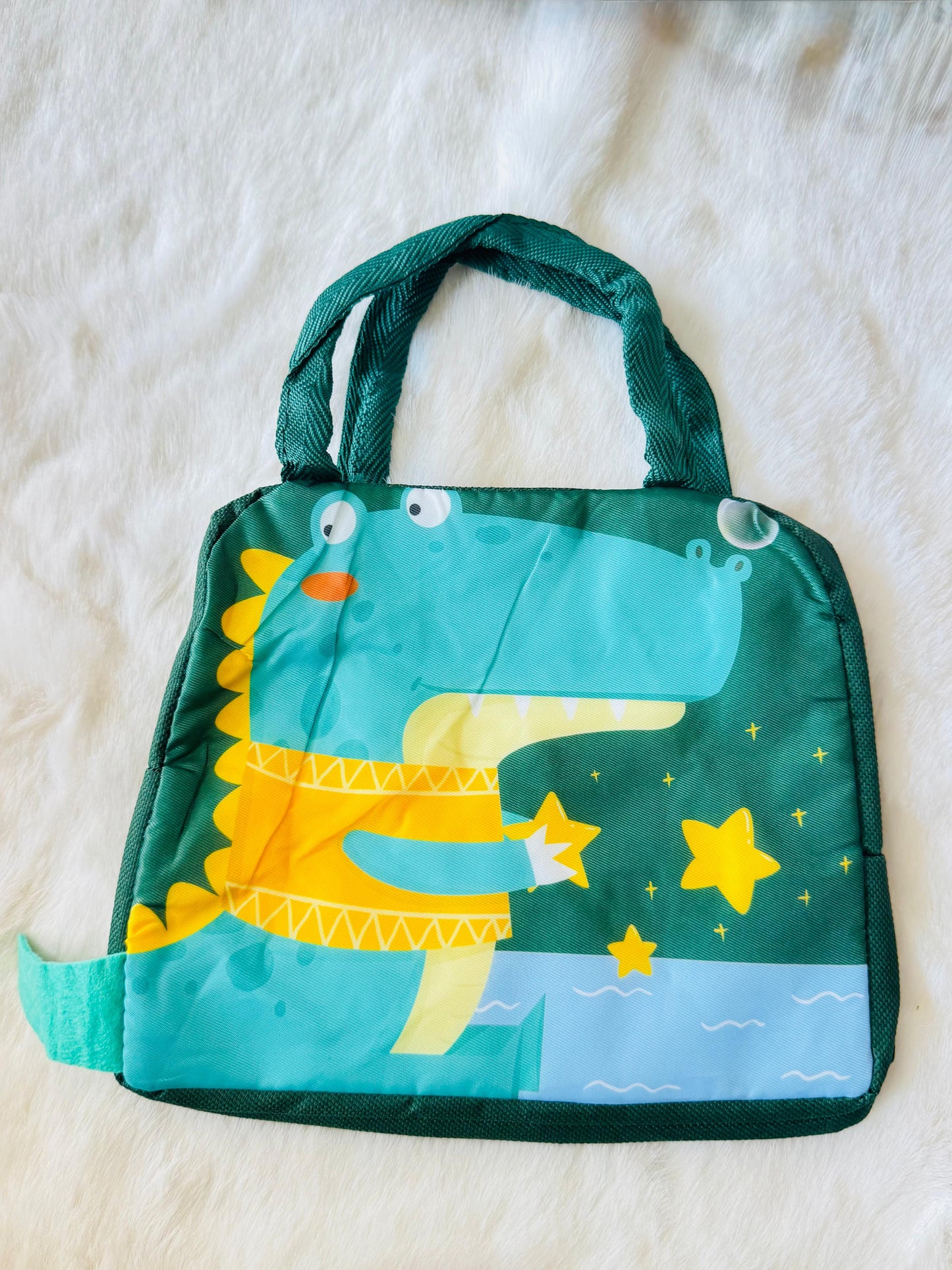 3d crocodile green lunch bag