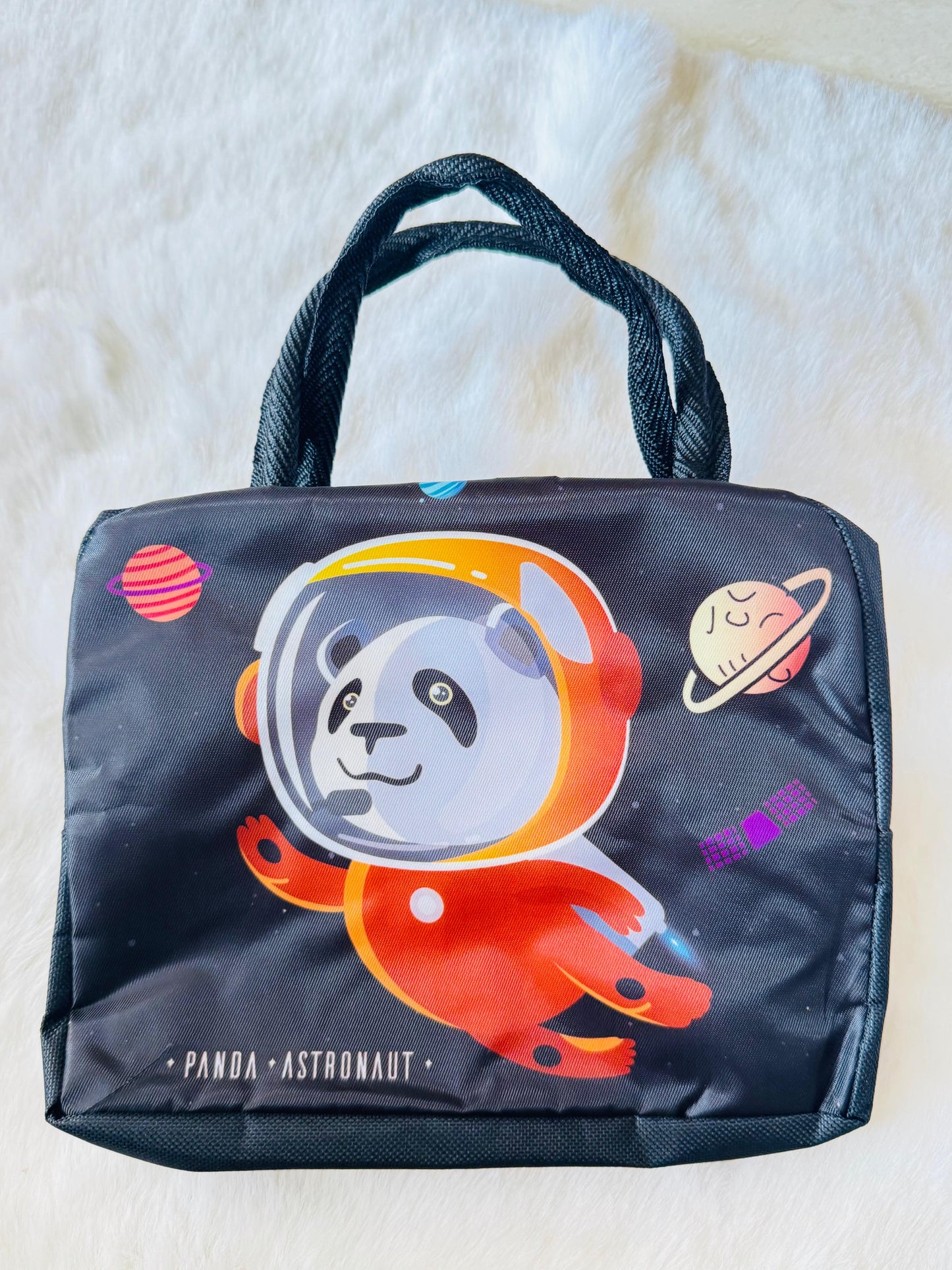2d panda spaceman lunchbag