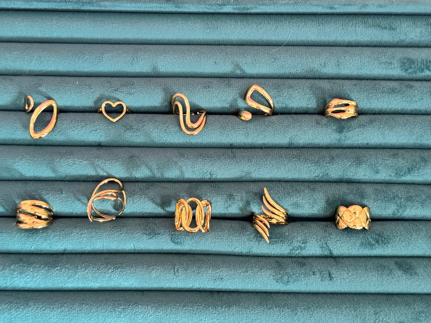 Adjustable gold anti tarnish rings