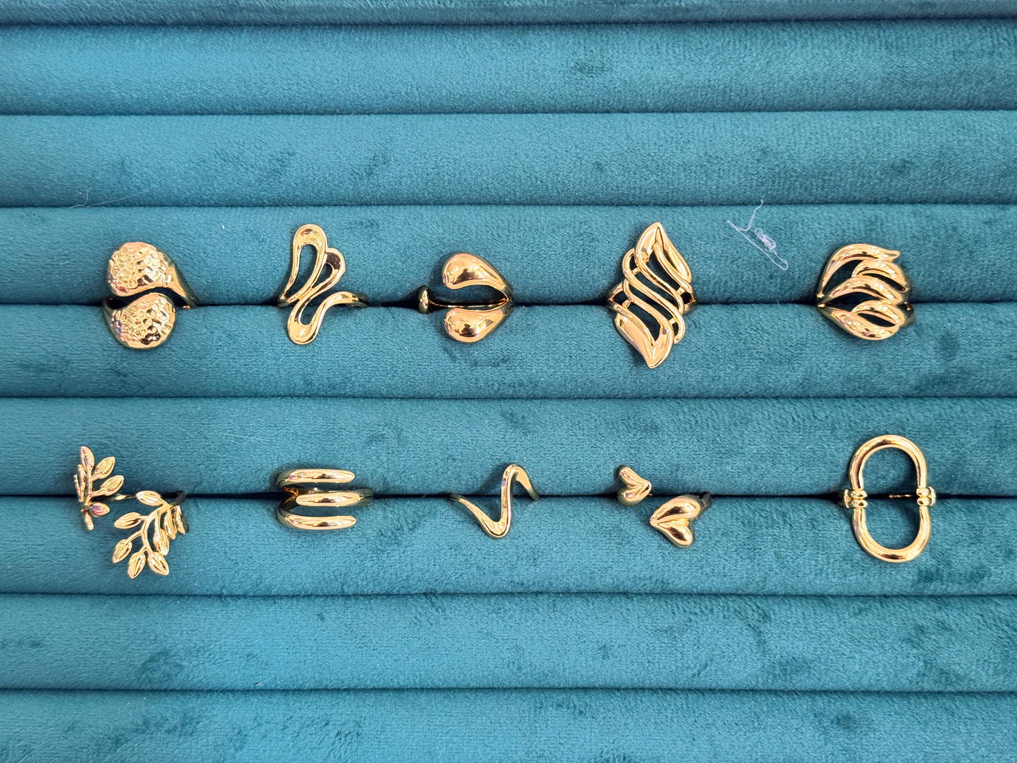 Adjustable gold anti tarnish rings