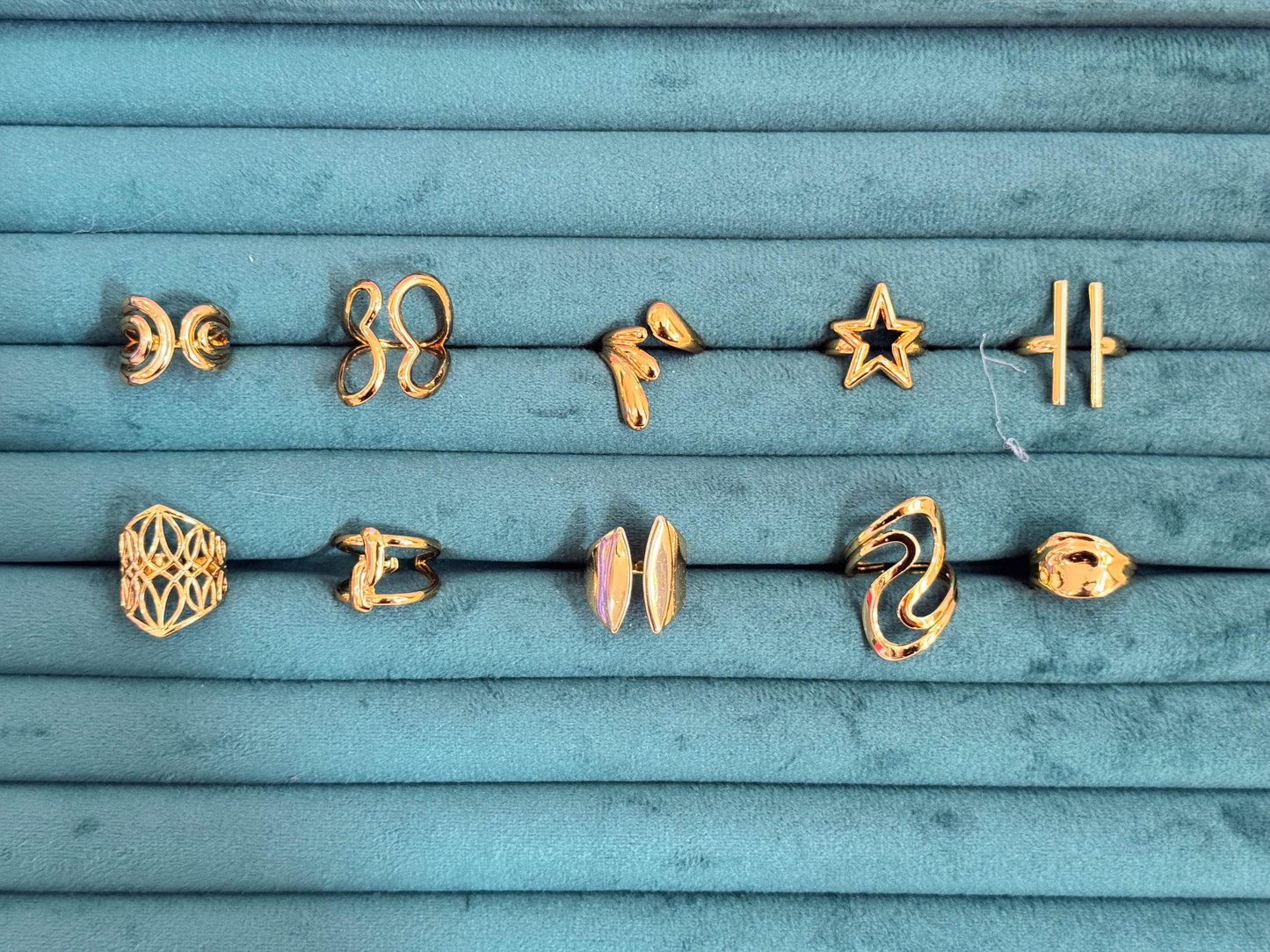 Adjustable gold anti tarnish rings