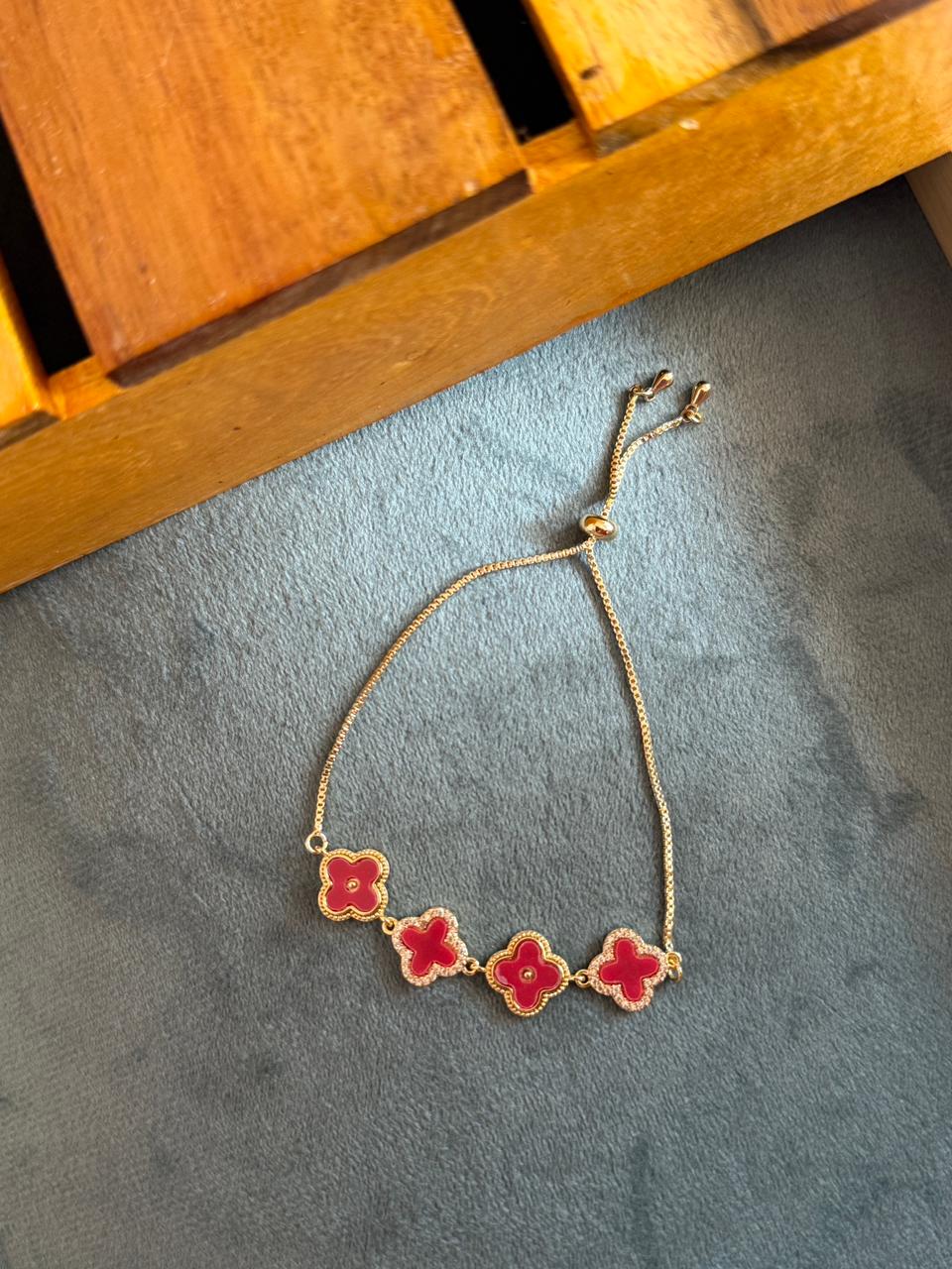 Red clove adjustable bracelet