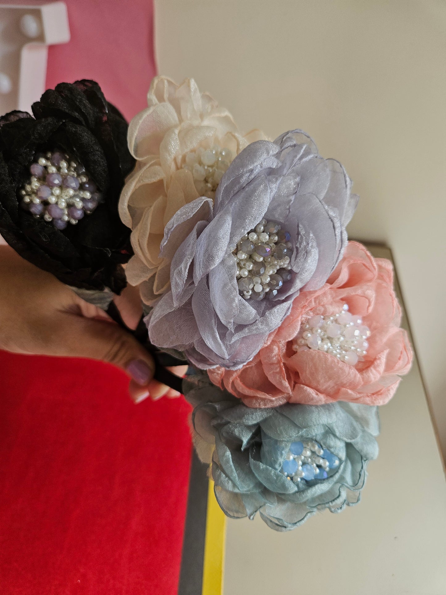 Organza flower headband