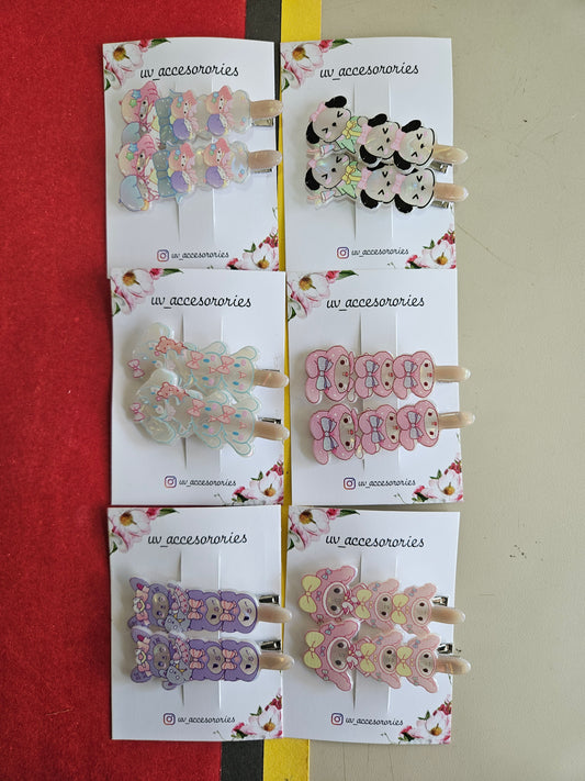 Sanrio marble clips