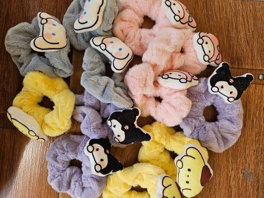 Fur sanrio scrunchies