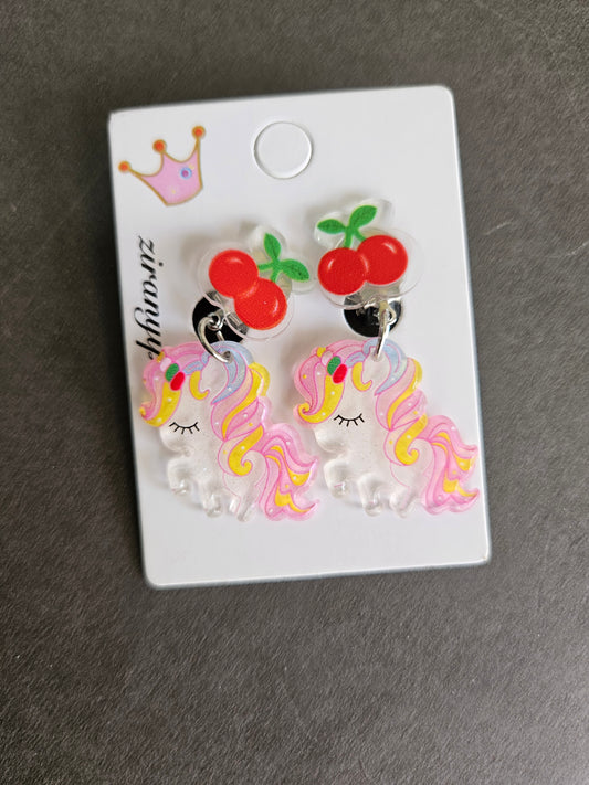 Unicorn press on earrings