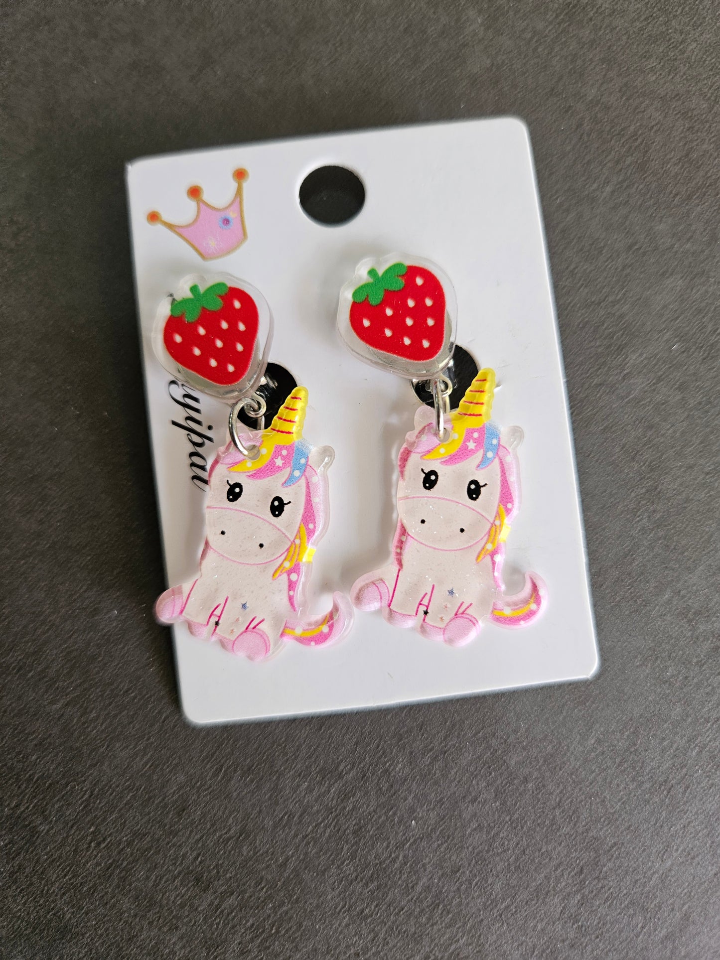 Unicorn press on earrings