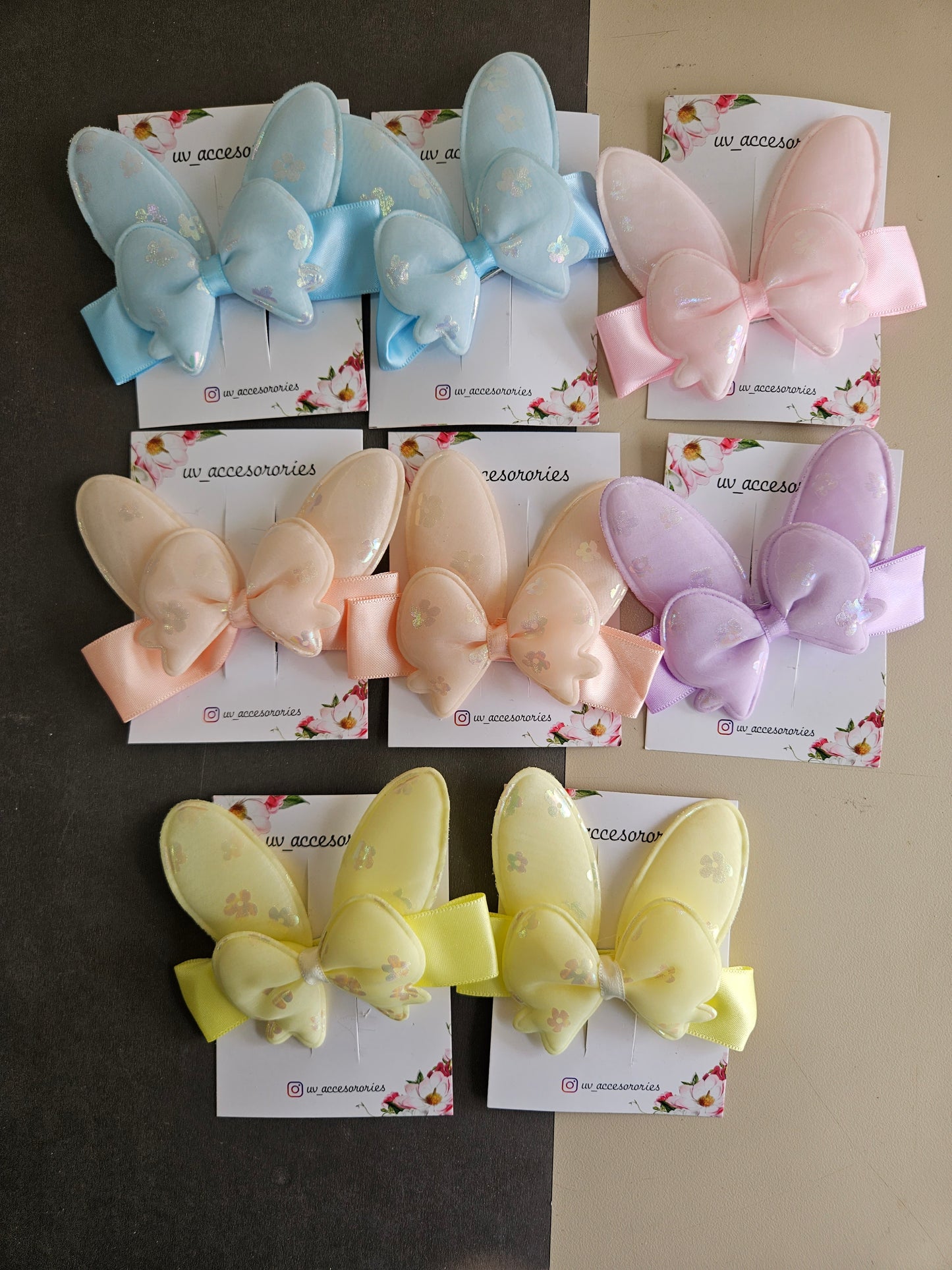 Bunny bow clips