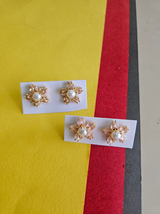 Cz pearl studs