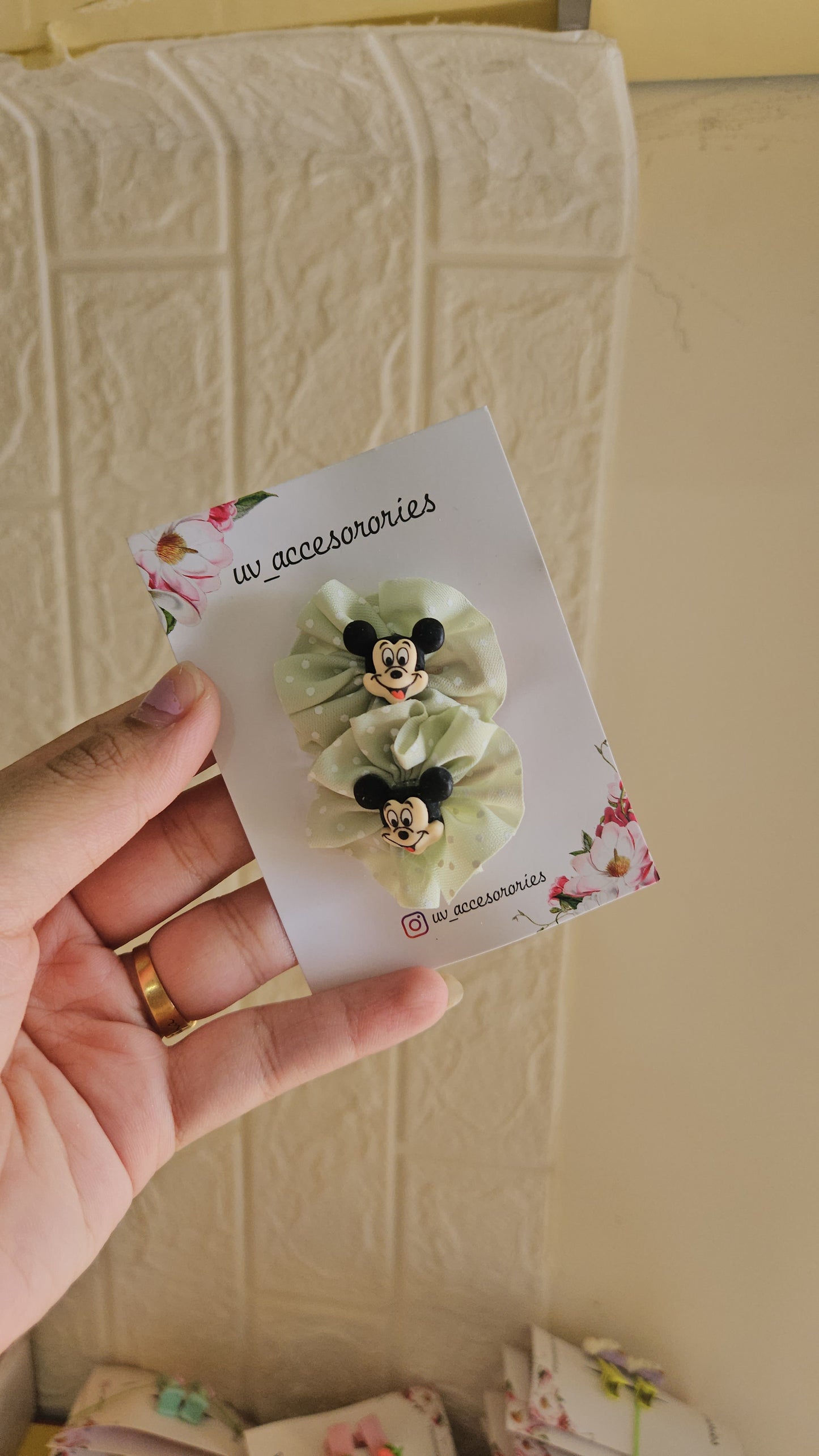 Mickey flower clips