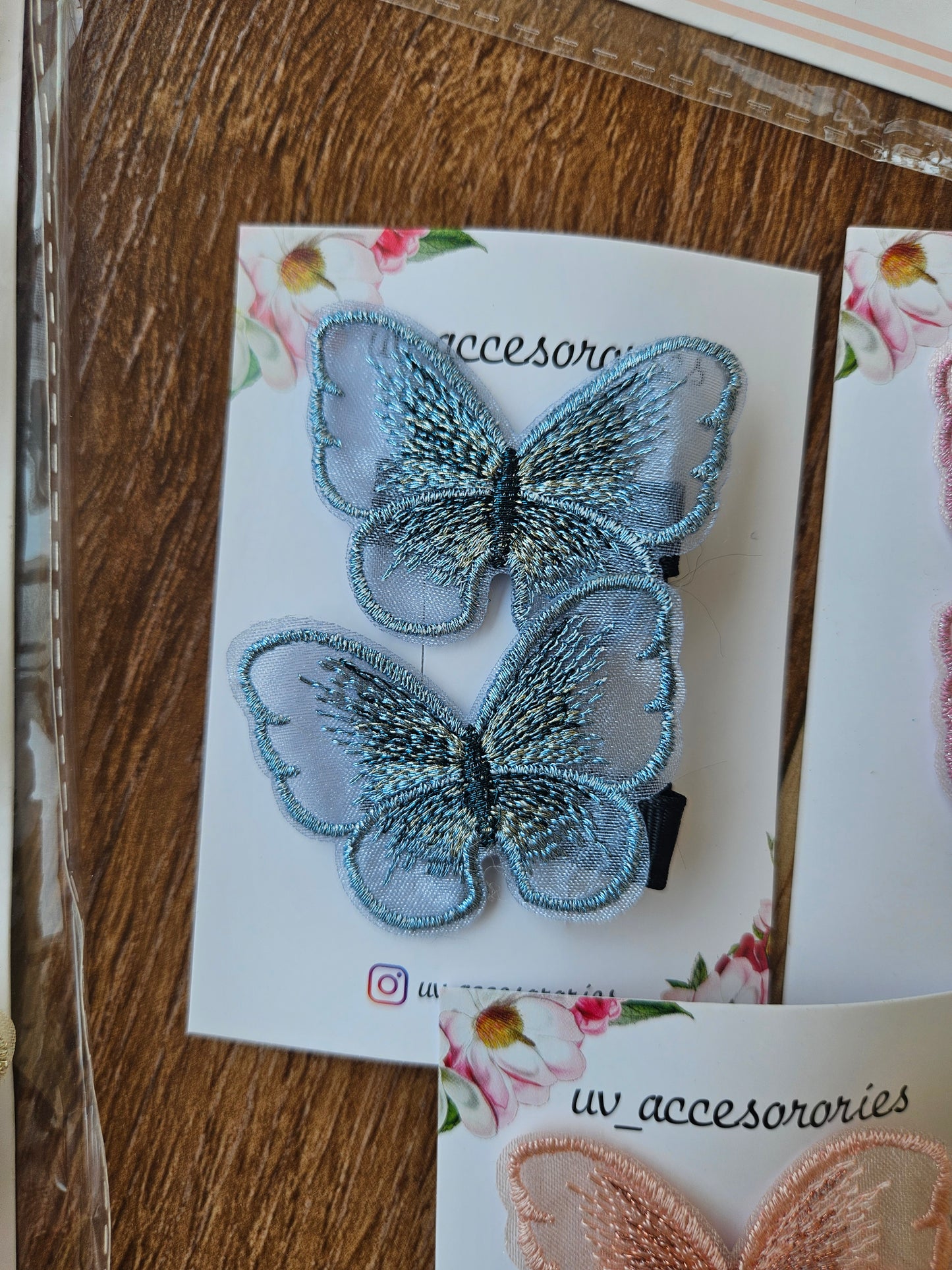 Embroidered butterfly pairs