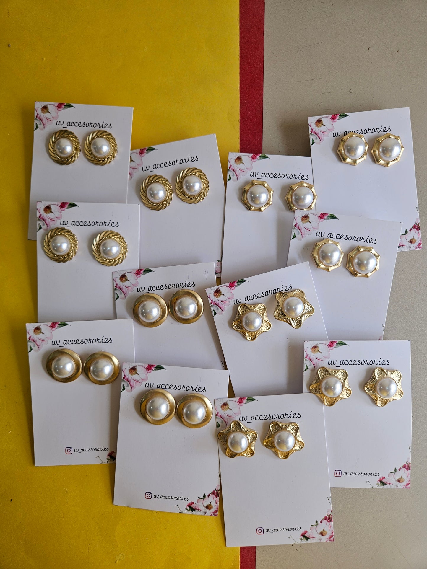 Golden retro studs