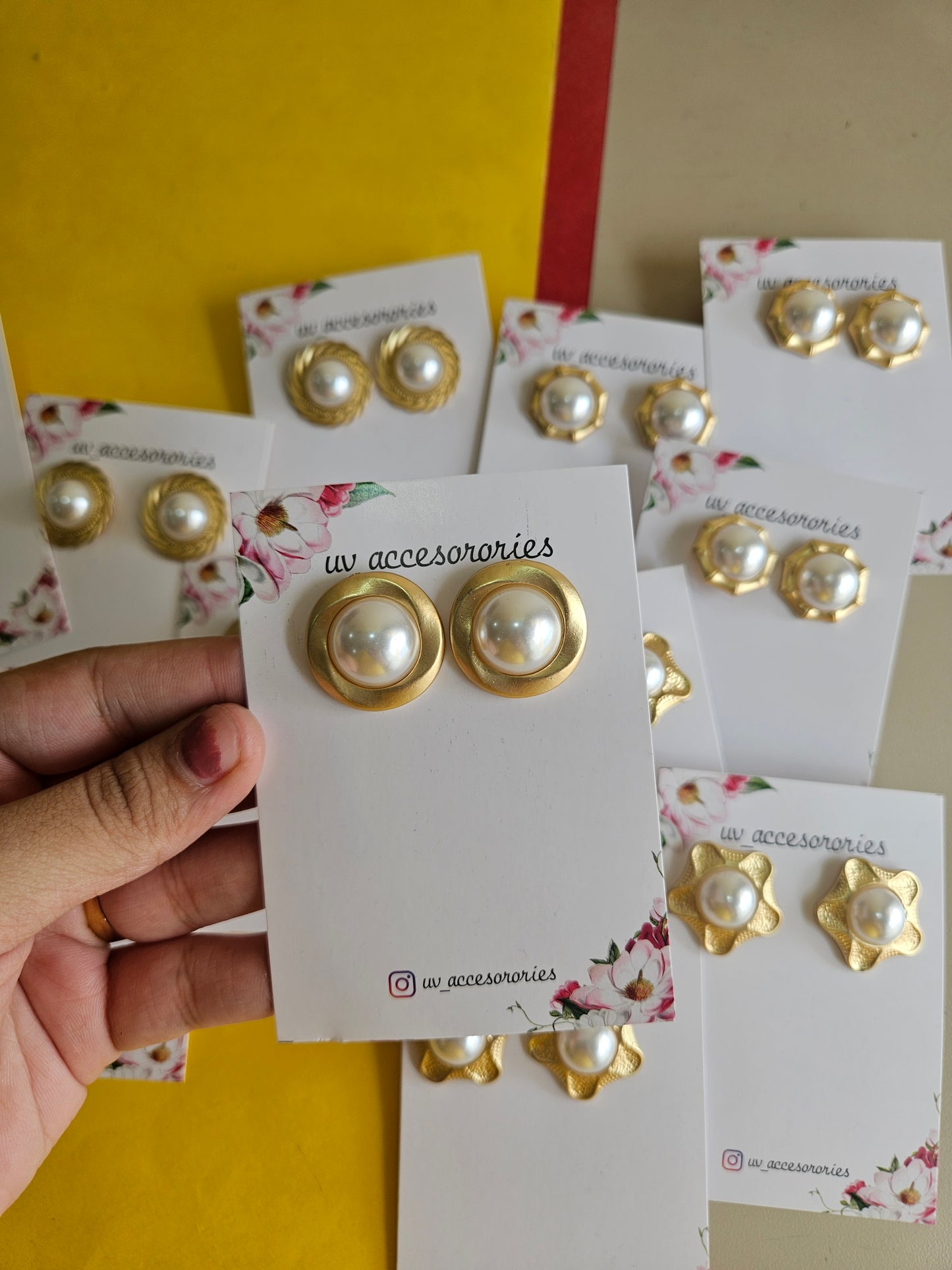 Golden retro studs