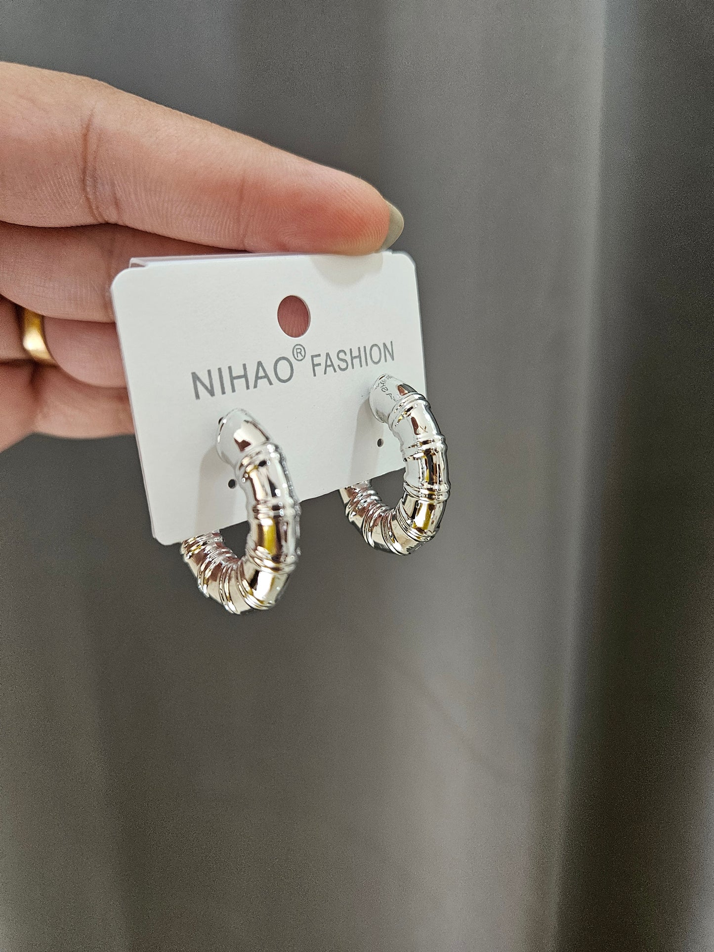 Metal hoop earrings