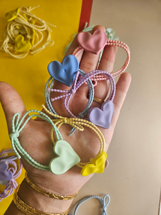 Heart cartoon hairties