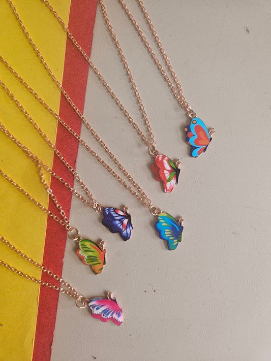 Butterfly pendant chains (rosegold)
