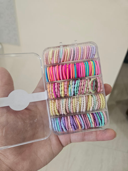 Multicolour hairtie boxes