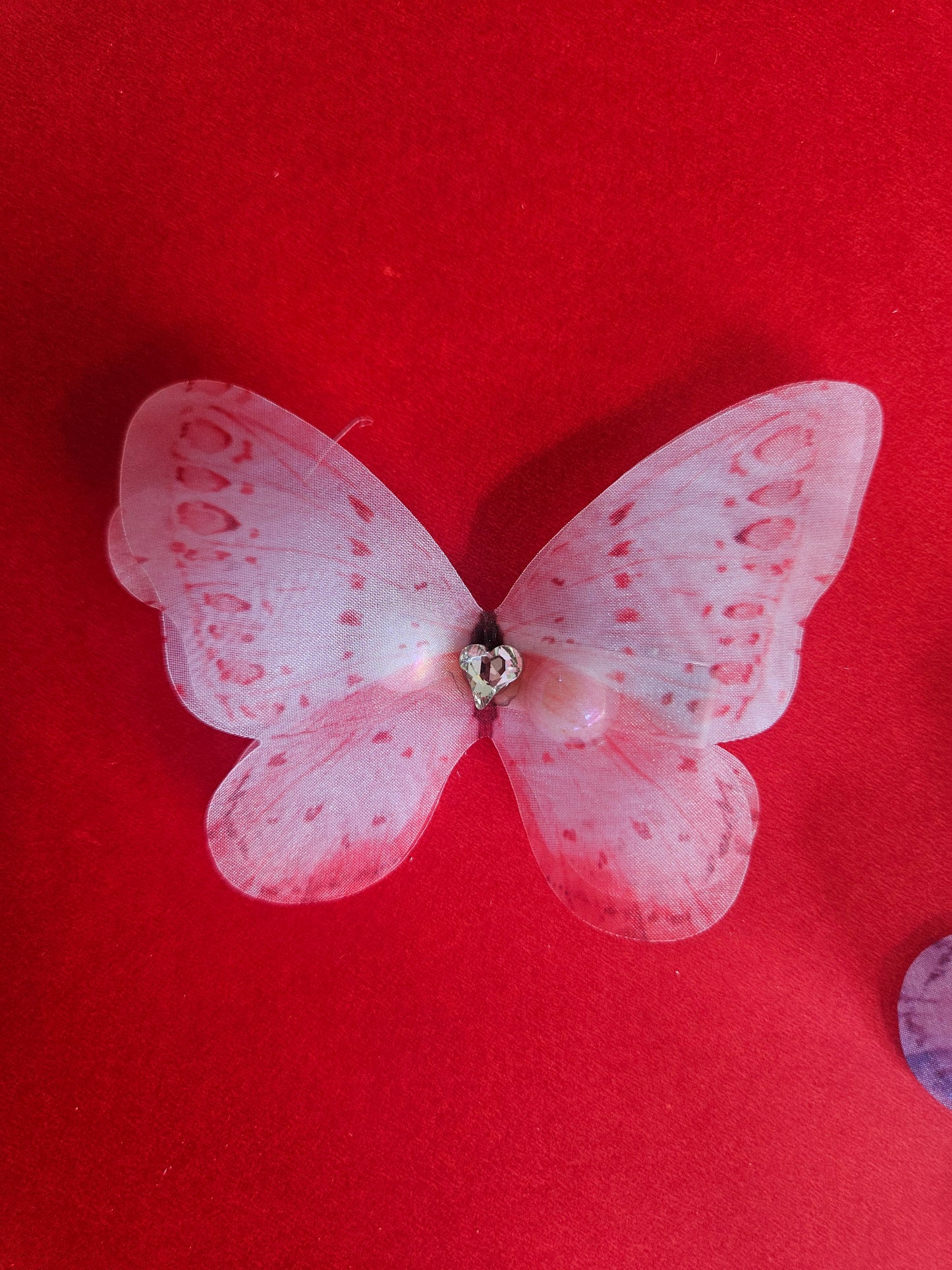 Stone double petal butterfly clips